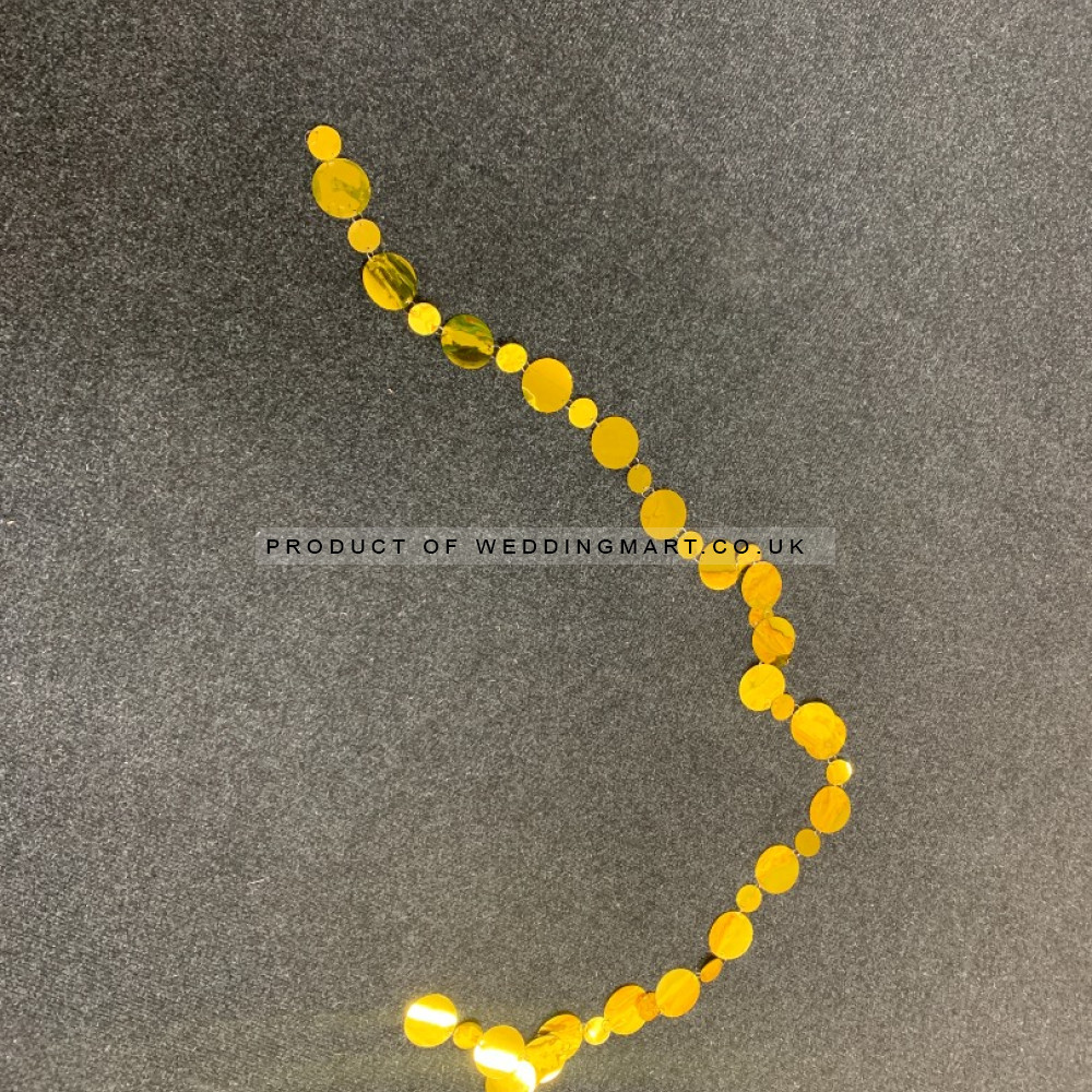 3m Mirror Beaded Garland String - Gold