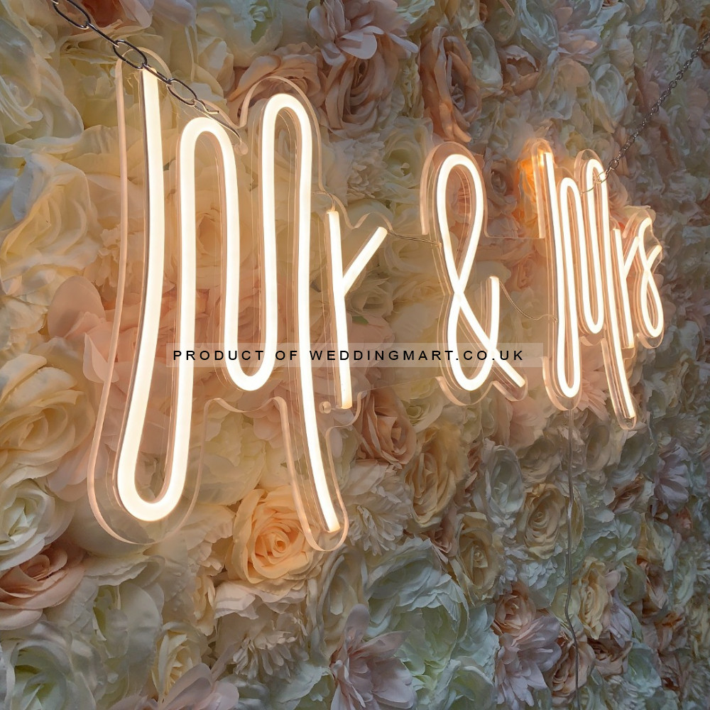 80cm Wedding Backdop Neon Sign - Mr and Mrs – Wholesale Wedding Backdrop Accessories for Wedding Decorators | WeddingMart