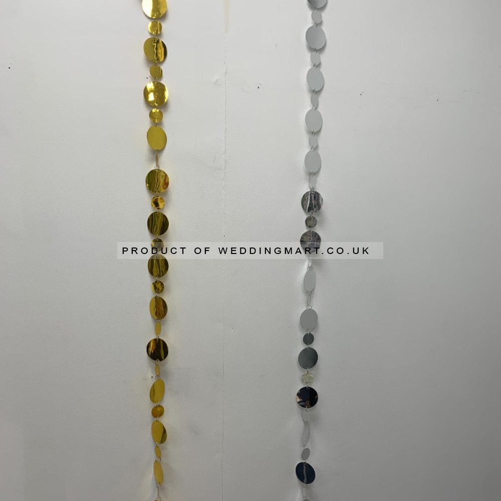 3m Mirror Beaded Garland String - Silver – Wholesale Wedding Backdrop Accessories for Wedding Decorators | WeddingMart