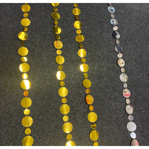 3m Mirror Beaded Garland String - Silver