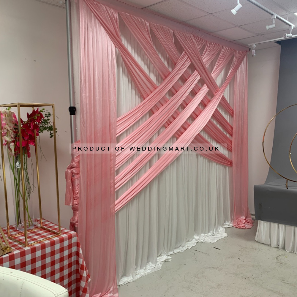 3M Decorative Silk Panels Overlay Swag - Dusty Pink – Wholesale 3m Decorative Readymade Overlays for Wedding Decorators | WeddingMart