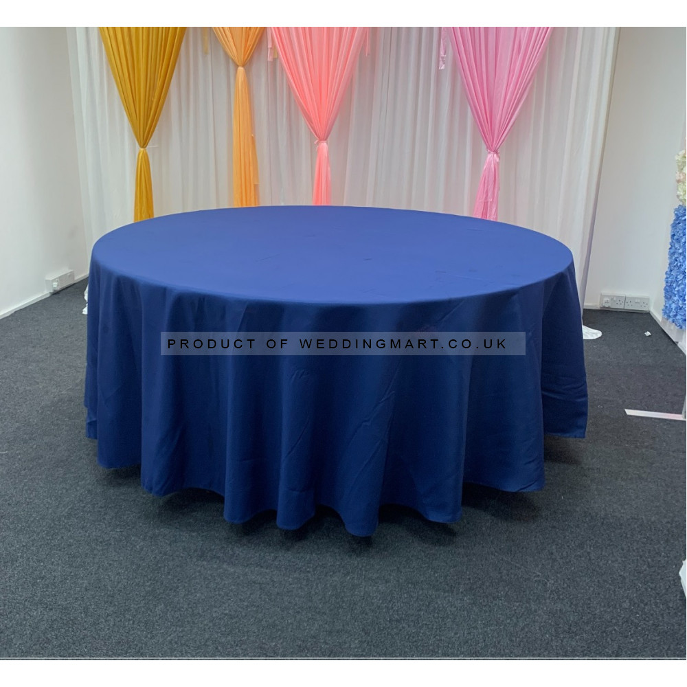 120 inch Round Polyester Table Cloths - Navy
