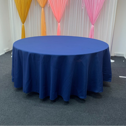120 inch Round Polyester Table Cloths - Navy – Wholesale Polyester Tablecloths for Wedding Decorators | WeddingMart