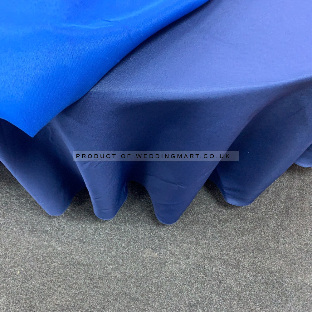 120 inch Round Polyester Table Cloths - Navy – Wholesale Polyester Tablecloths for Wedding Decorators | WeddingMart