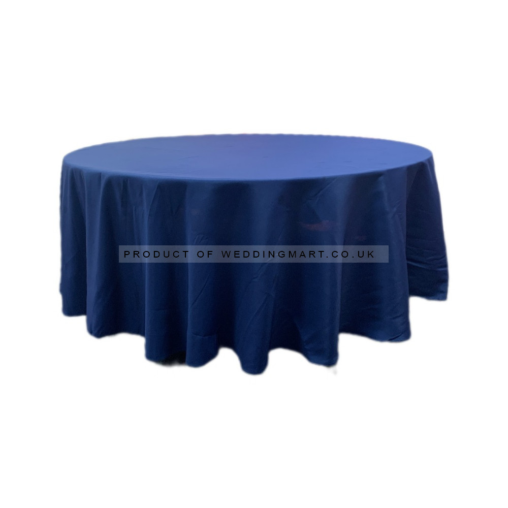 120 inch Round Polyester Table Cloths - Navy