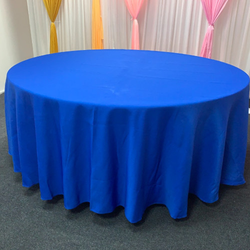 120 inch Round Polyester Table Cloths - Royal Blue – Wholesale Polyester Tablecloths for Wedding Decorators | WeddingMart