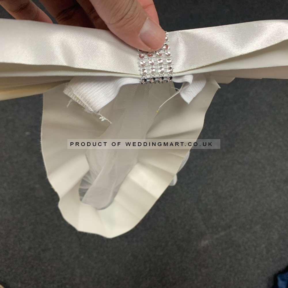 Readymade Chair Bow with Buckles - Ivory – Wholesale Readymade Chair Bows for Wedding Decorators | WeddingMart