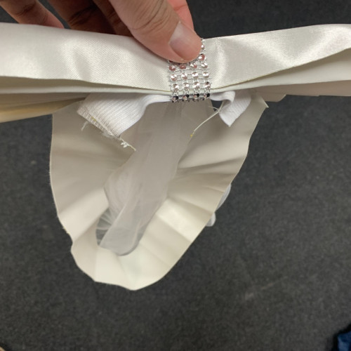 Readymade Chair Bow with Buckles - Ivory – Wholesale Readymade Chair Bows for Wedding Decorators | WeddingMart