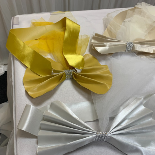 Readymade Chair Bow with Buckles - Ivory Readymade Chair Bow with Buckles - Ivory