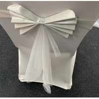Readymade Chair Bow with Buckles - Ivory