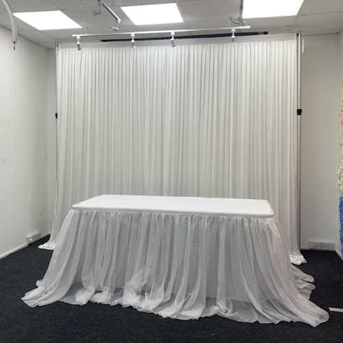 4m Luxury Voil Table Skirt - White