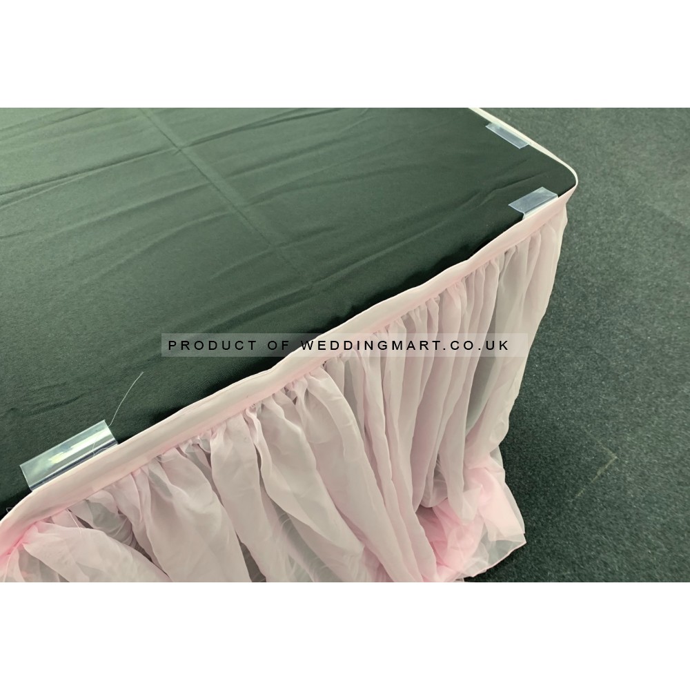 Pink Luxury Wedding Party Voil Table Skirt for Top table and Cake Table Decorations