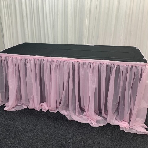 4m Luxury Voil Table Skirt - Pink