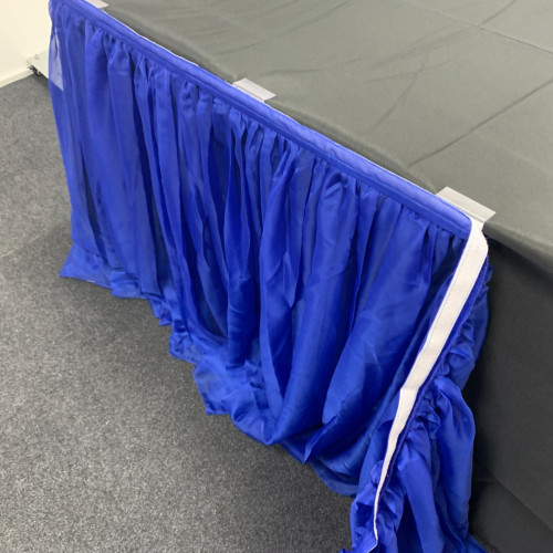 4m Luxury Voil Table Skirt - Royal Blue – Wholesale Luxury Voil Table Skirts for Wedding Decorators | WeddingMart