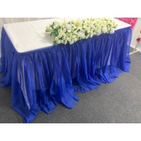 4m Luxury Voil Table Skirt - Royal Blue