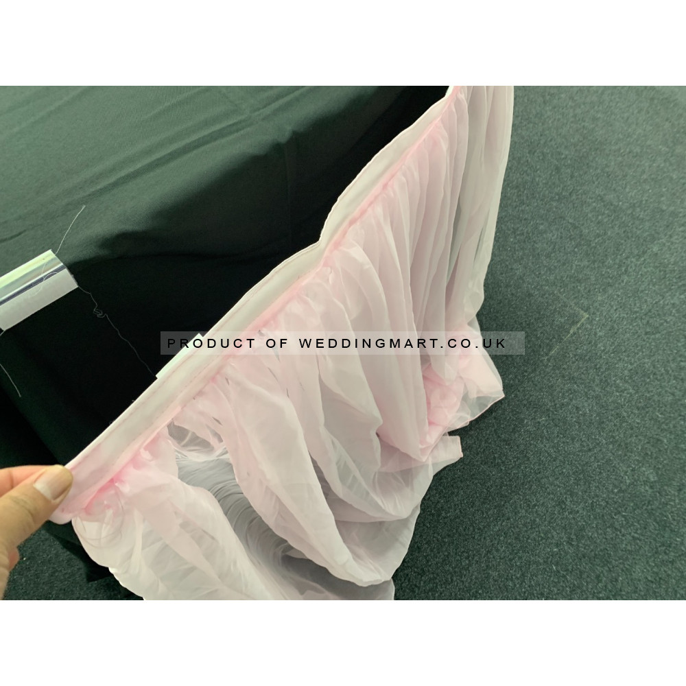 4m Luxury Voil Table Skirt - Navy Blue