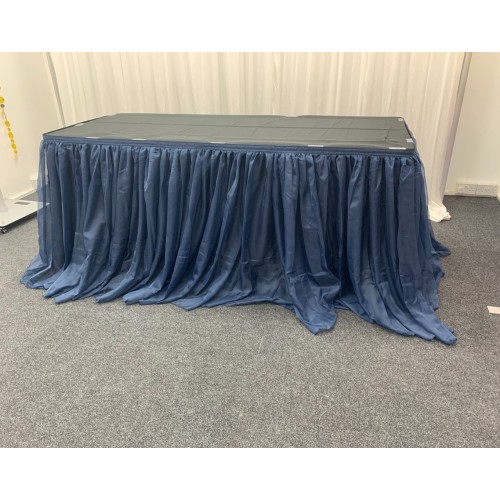 Navy Blue Luxury Wedding Party Voil Table Skirt for Top table and Cake Table Decorations