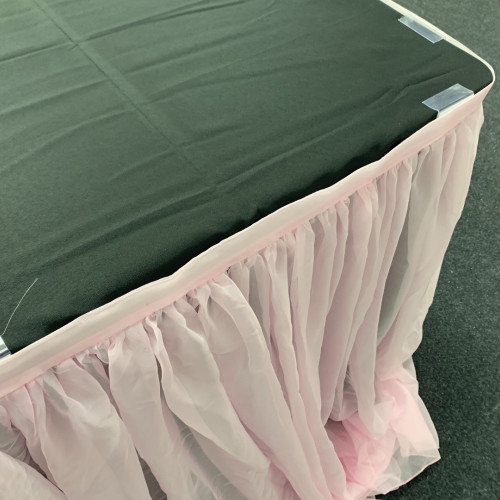 4m Luxury Voil Table Skirt - Black – Wholesale Luxury Voil Table Skirts for Wedding Decorators | WeddingMart
