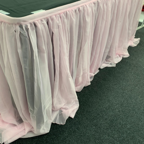 4m Luxury Voil Table Skirt - Black – Wholesale Luxury Voil Table Skirts for Wedding Decorators | WeddingMart