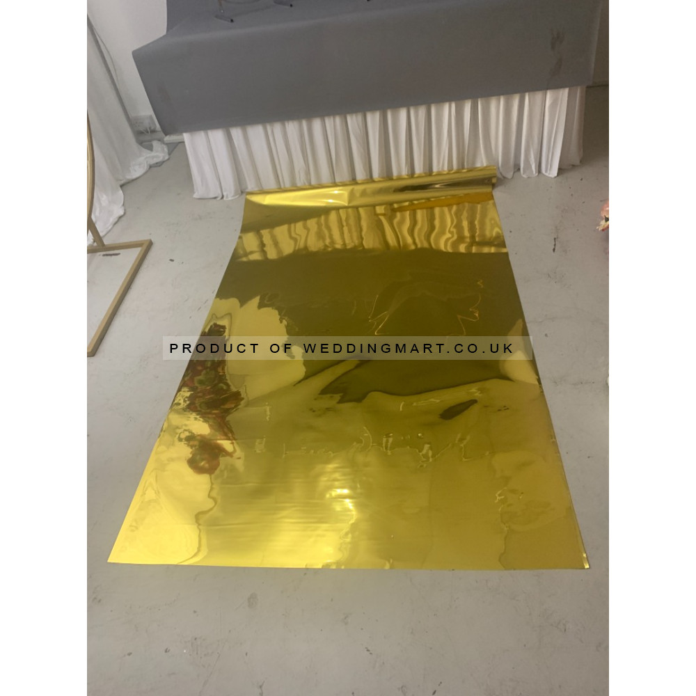 10m Event Mirror Carpet Aisle Runner Walkway - Silver / Gold