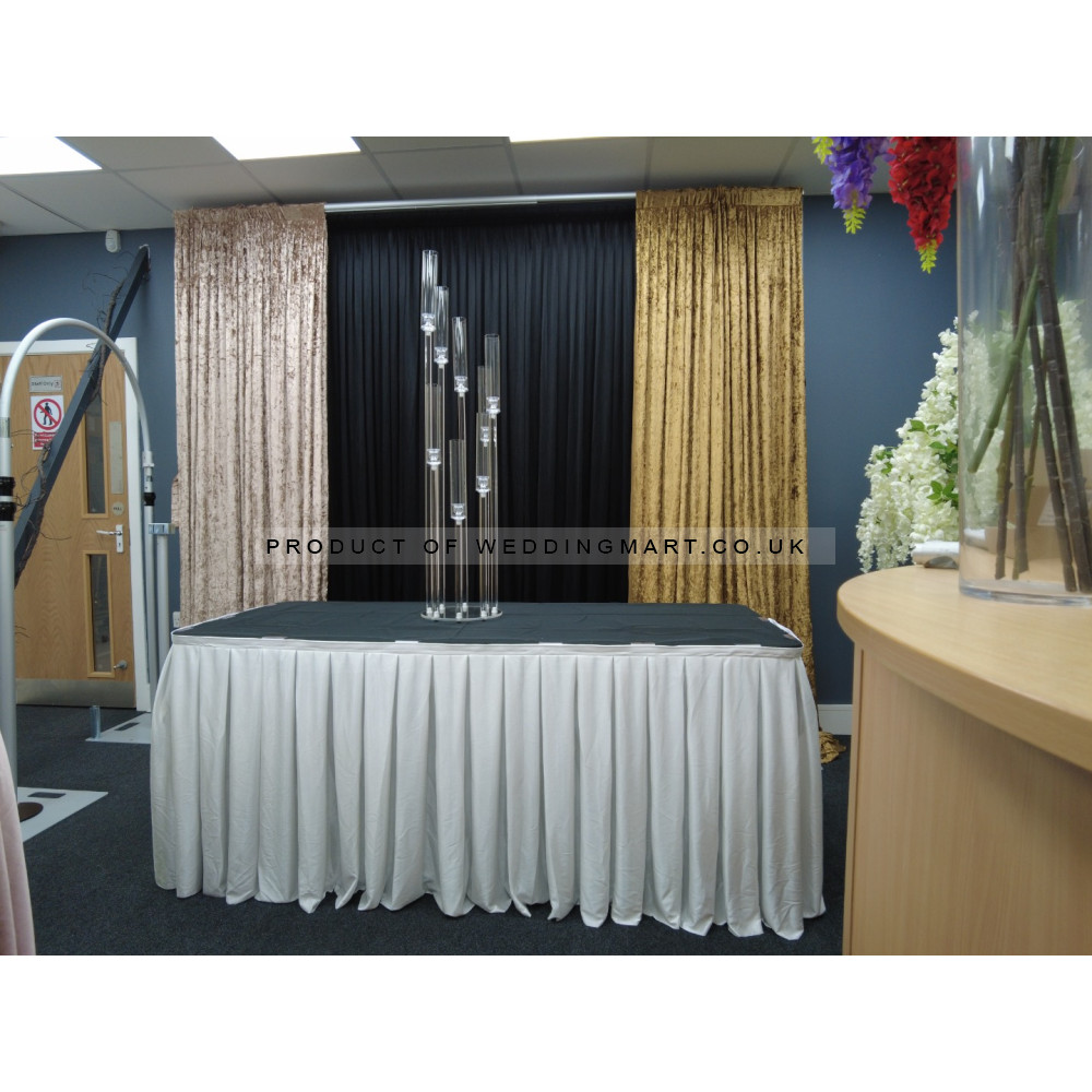 8 Heads Glass Candle Holders Spiral Candelabra Wedding Table Centerpiece Stand - CNT-24005