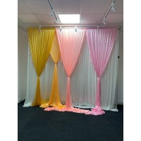 1m (w) x 4m (h) Silk Wedding Backdrop Overlay Panel - Baby Pink