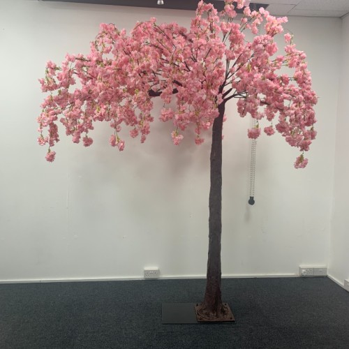 250cm Artificial Weeping Cherry Blossom Canopy Tree - PINK