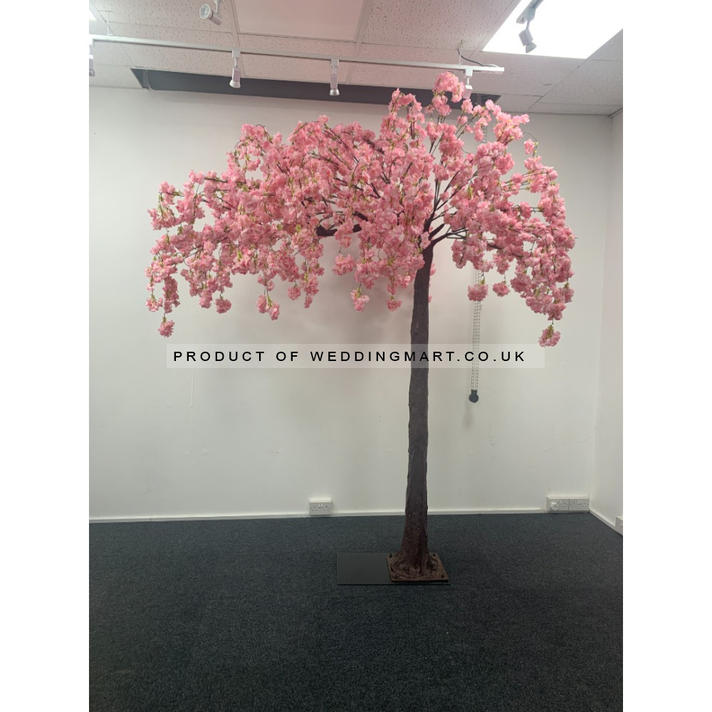 250cm Artificial Weeping Cherry Blossom Canopy Tree - PINK