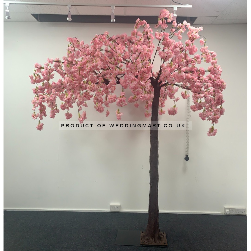 250cm Artificial Weeping Cherry Blossom Canopy Tree - PINK