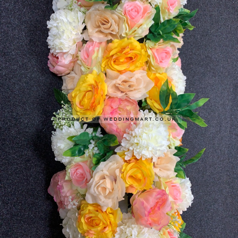 100cm Wedding Top Table Floral Runner - FA2303004 – Wholesale Hoop and Table Floral Arrangements for Wedding Decorators | WeddingMart