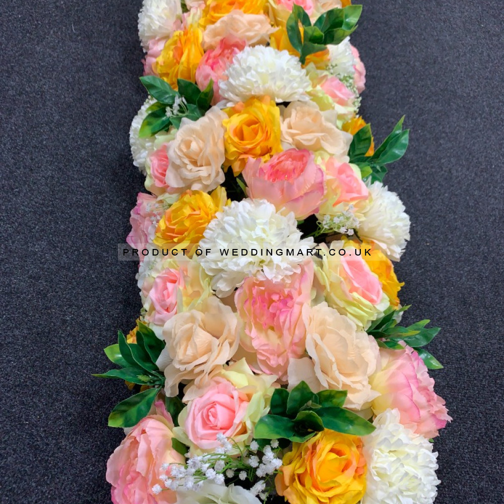 100cm Wedding Top Table Floral Runner - FA2303004 – Wholesale Hoop and Table Floral Arrangements for Wedding Decorators | WeddingMart