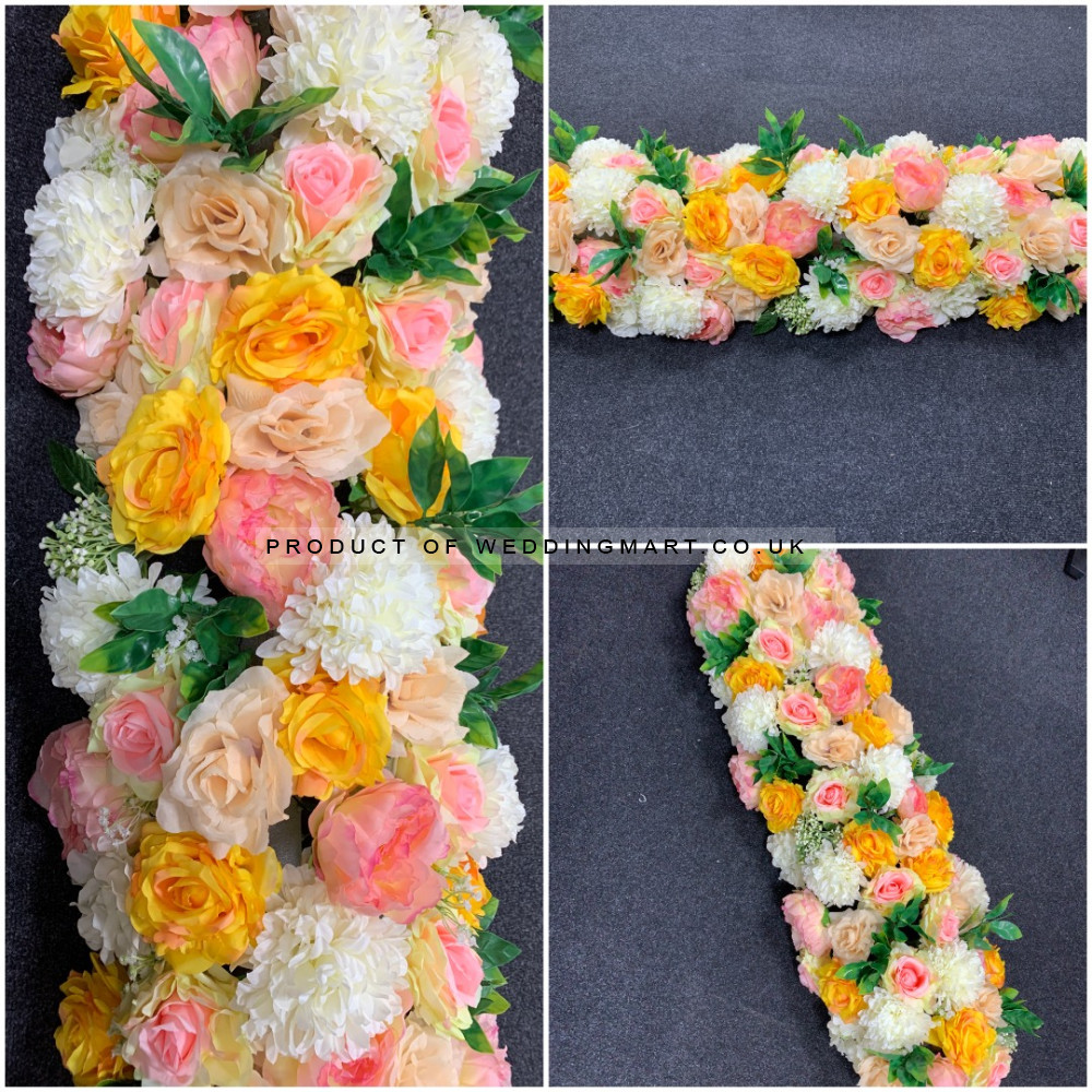 100cm Wedding Top Table Floral Runner - FA2303004 – Wholesale Hoop and Table Floral Arrangements for Wedding Decorators | WeddingMart