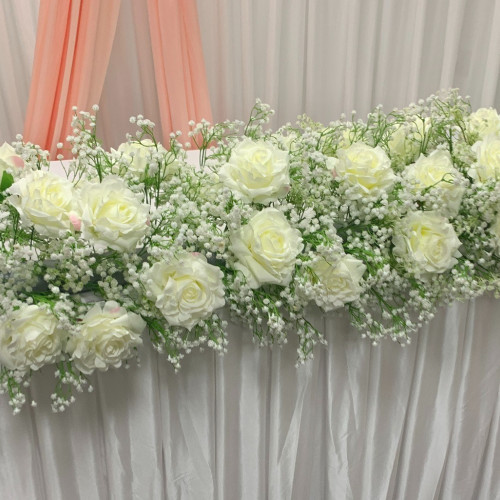 100cm Wedding Top Table Floral Runner - FA2303001 – Wholesale Hoop and Table Floral Arrangements for Wedding Decorators | WeddingMart