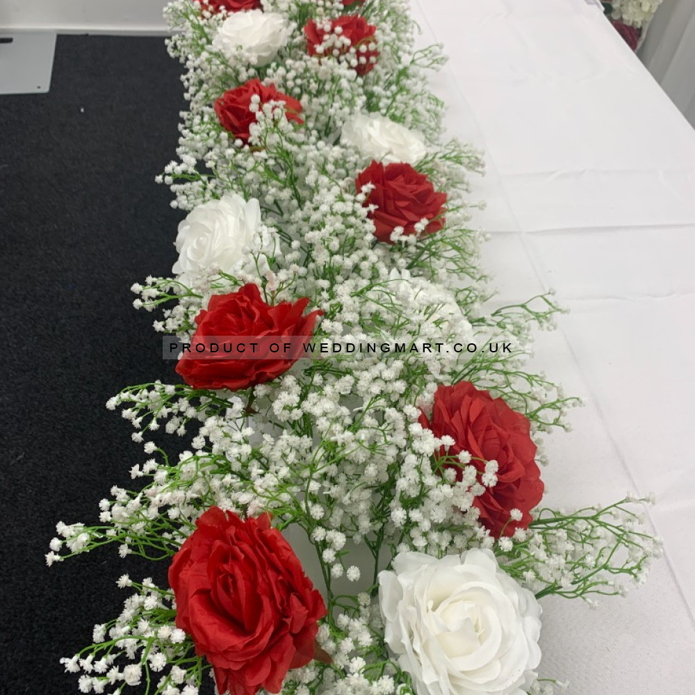 100cm Wedding Top Table Floral Runner - FA2303007 – Wholesale Hoop and Table Floral Arrangements for Wedding Decorators | WeddingMart