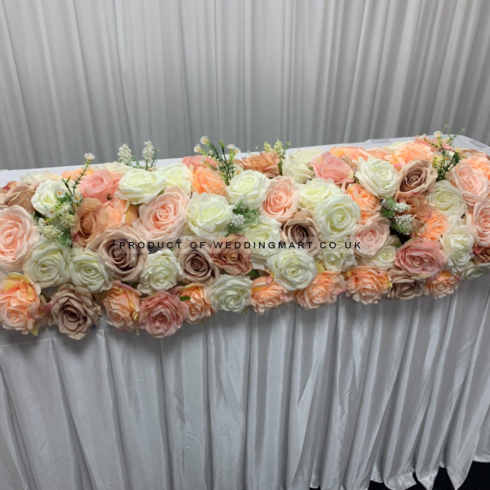 100cm Wedding Top Table Floral Runner - FA2303008 – Wholesale Hoop and Table Floral Arrangements for Wedding Decorators | WeddingMart