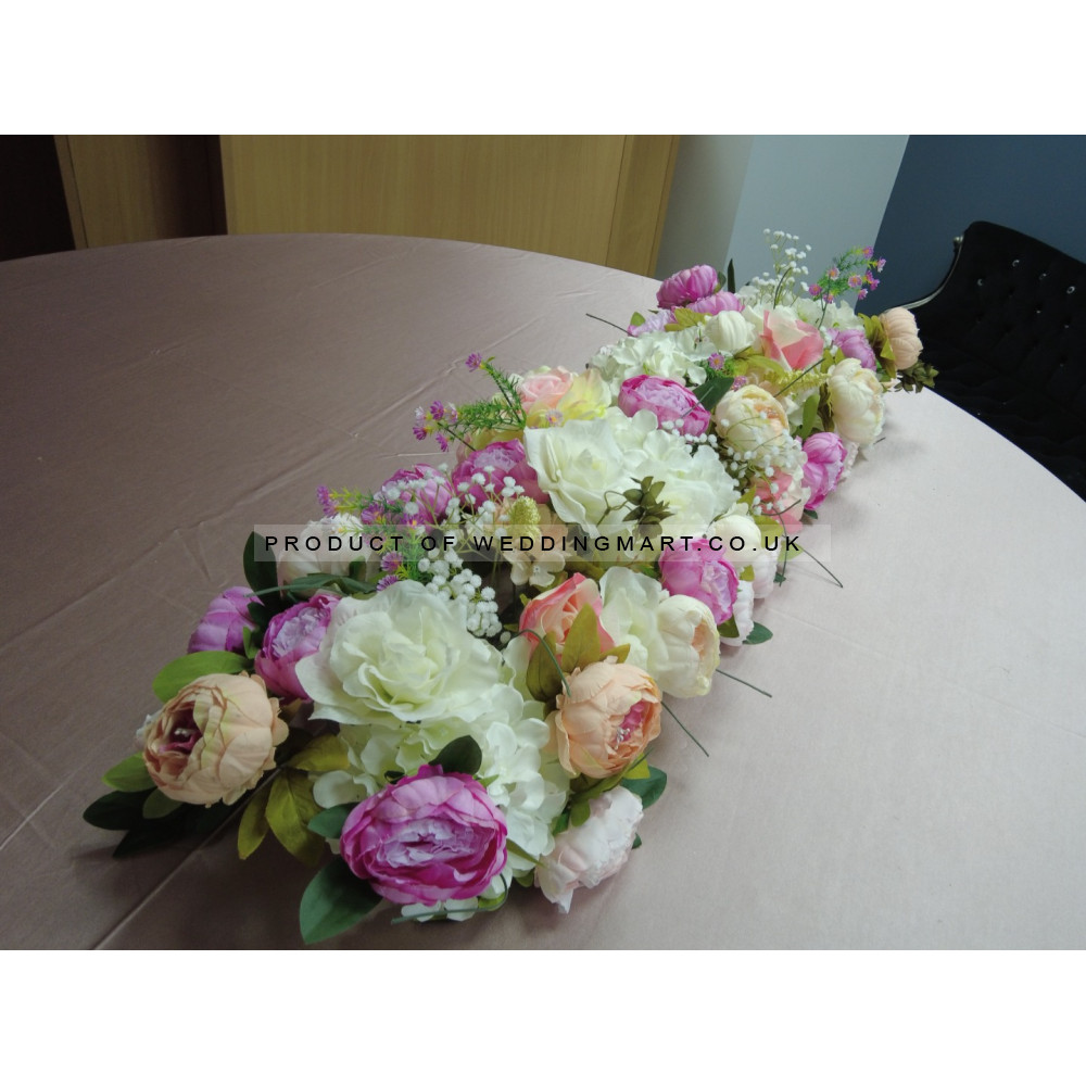 100cm Wedding Top Table Floral Runner - TF-24001