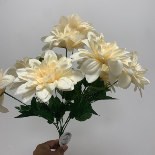 11 Heads Artificial Silk Peony Bouquet - Ivory