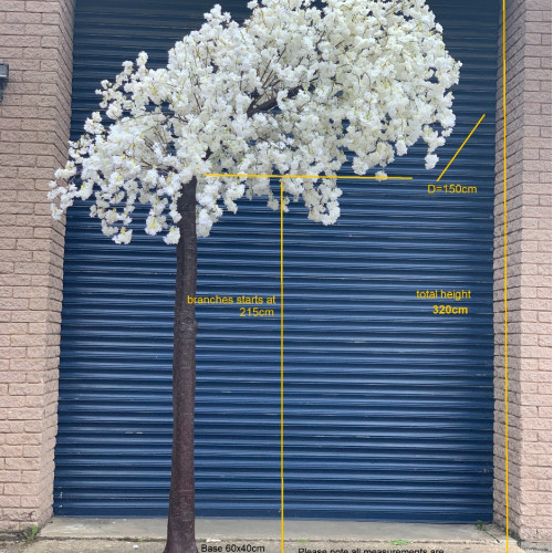 320cm Semi Arch Artificial Weeping Cherry Blossom Tree - IVORY – Wholesale Canopy Arch Trees for Wedding Decorators | WeddingMart