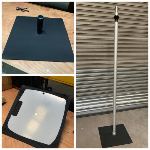 Stretch Fit Pipe and Drape Base Plate Cover - Black