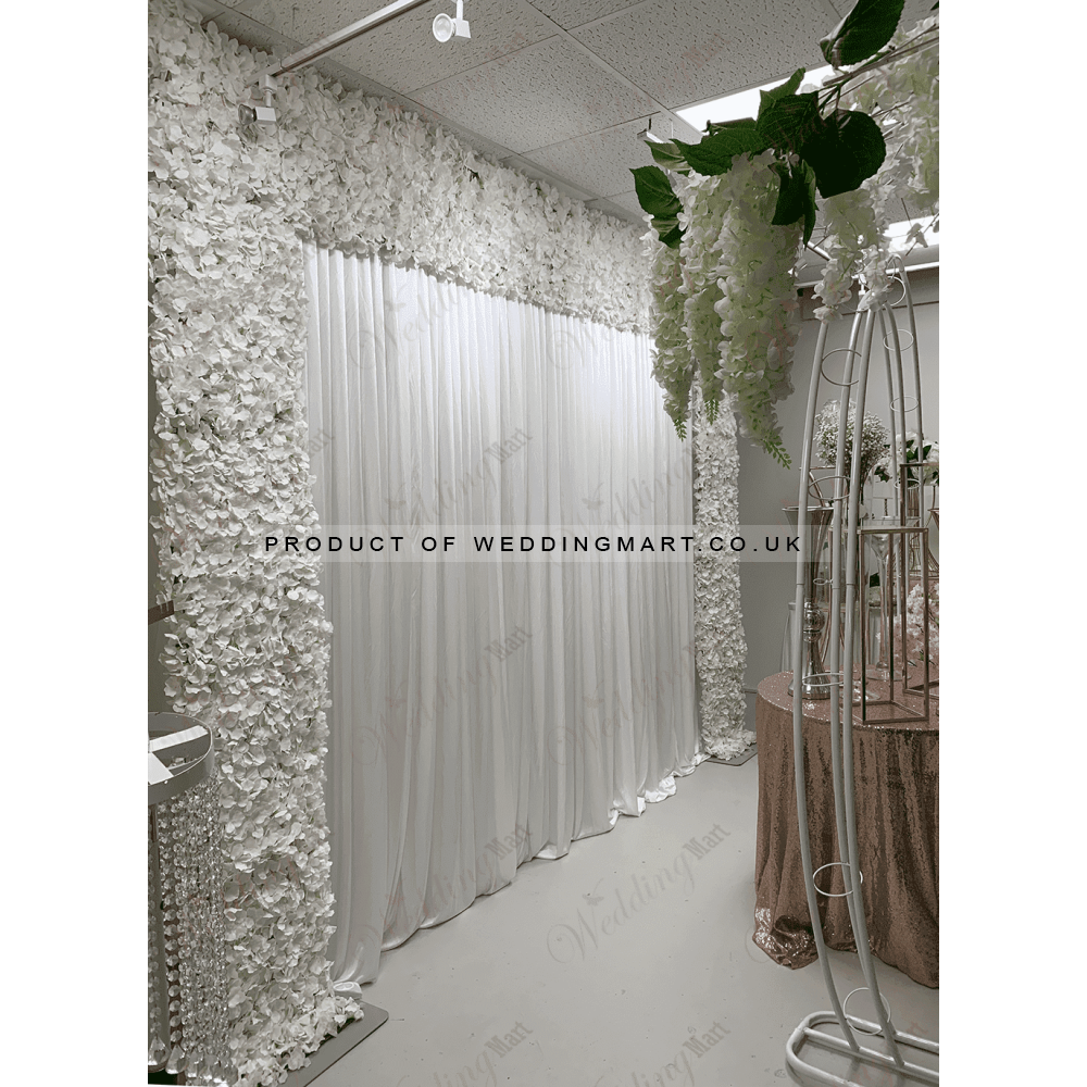Artificial Hydrangea Flower Wall Panel - Bridal White