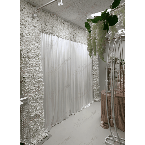 Artificial Hydrangea Flower Wall Panel - Bridal White