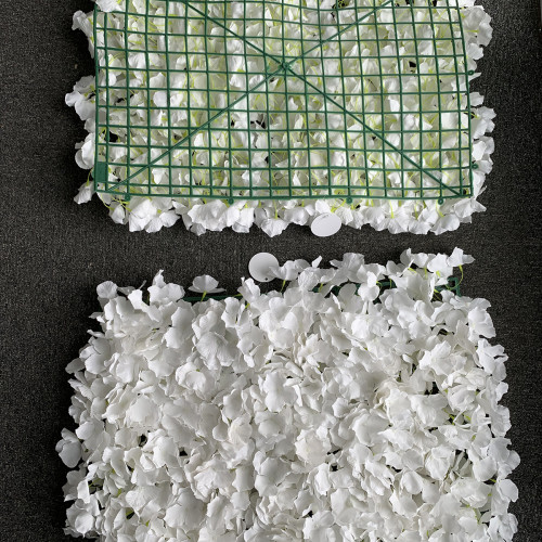 Artificial Hydrangea Flower Wall Panel - Bridal White – Wholesale Hydrangea Flower Wall Panels for Wedding Decorators | WeddingMart