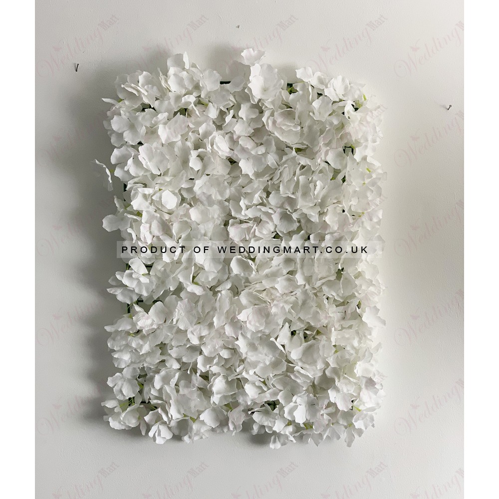 Artificial Hydrangea Flower Wall Panel - Bridal White