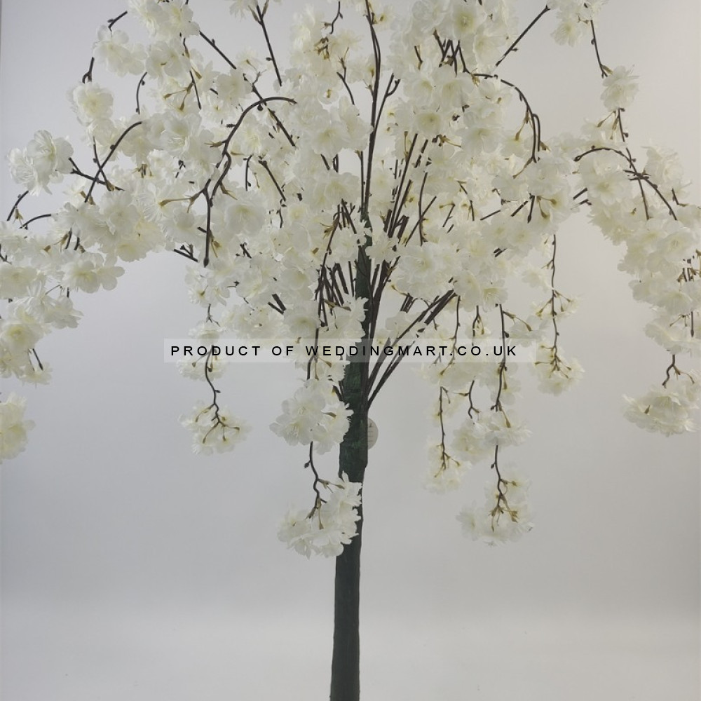 120cm Artificial Weeping Cherry Blossom Tree - IVORY – Wholesale Cherry Blossom Tree Centrepieces for Wedding Decorators | WeddingMart