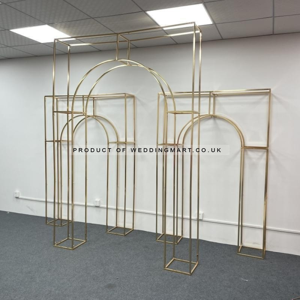 Set of 3 Elegant Wedding Arch Frames ARX-24001 – Wholesale Decorative Metal Backdrop Frames for Wedding Decorators | WeddingMart