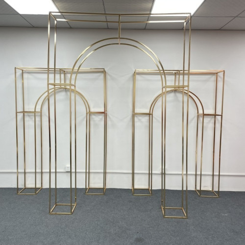 Set of 3 Elegant Wedding Arch Frames ARX-24001 – Wholesale Decorative Metal Backdrop Frames for Wedding Decorators | WeddingMart