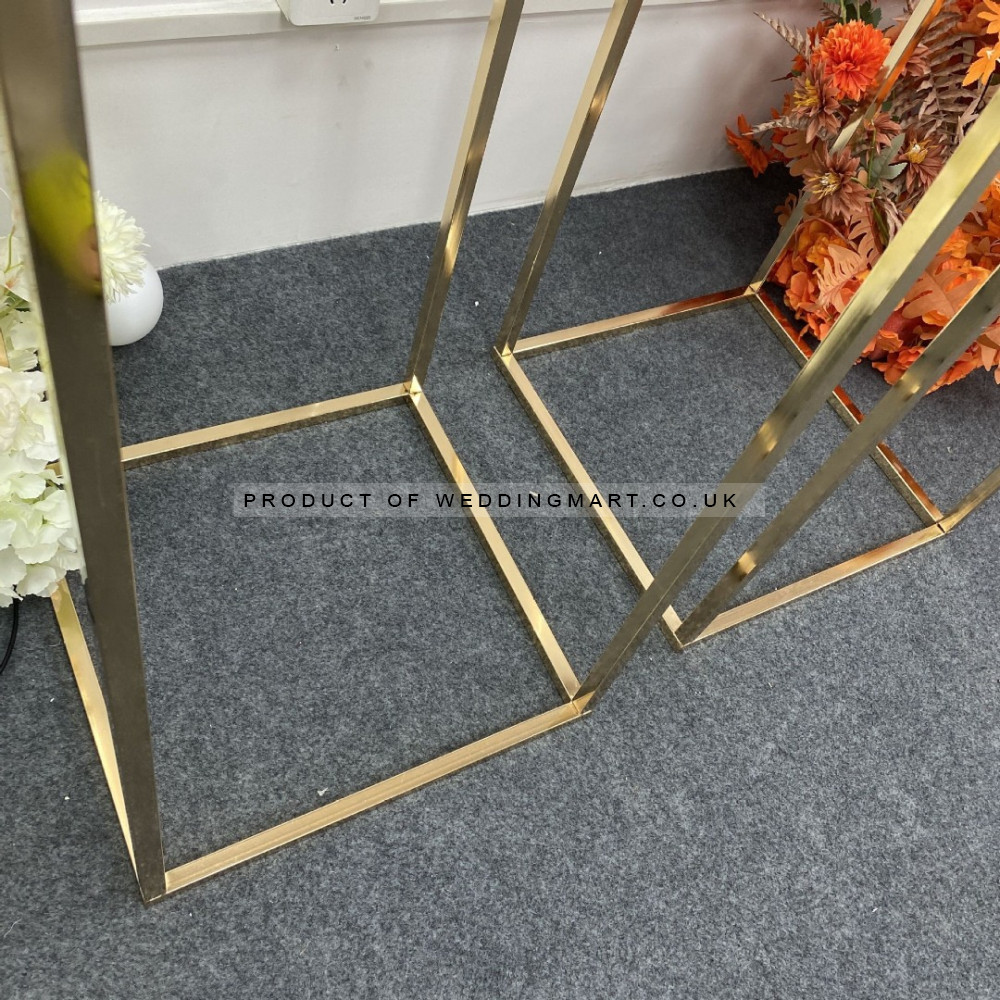 200cm tall gold wedding flower plinth stand 40x40cm metal pedestal
