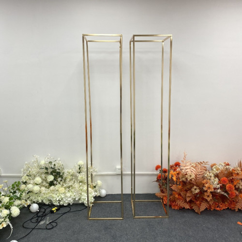 200cm tall gold wedding flower plinth stand 40x40cm metal pedestal