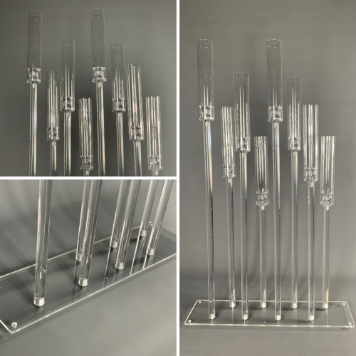 98cm Elegant Wedding Table Glass Candle Holders Centerpiece Stand | CNT-24003