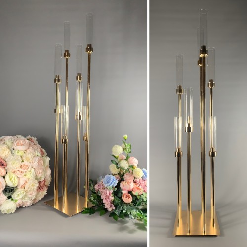 130cm Elegant Wedding Table Glass Candle Holders Centerpiece Stand | CNT-24008